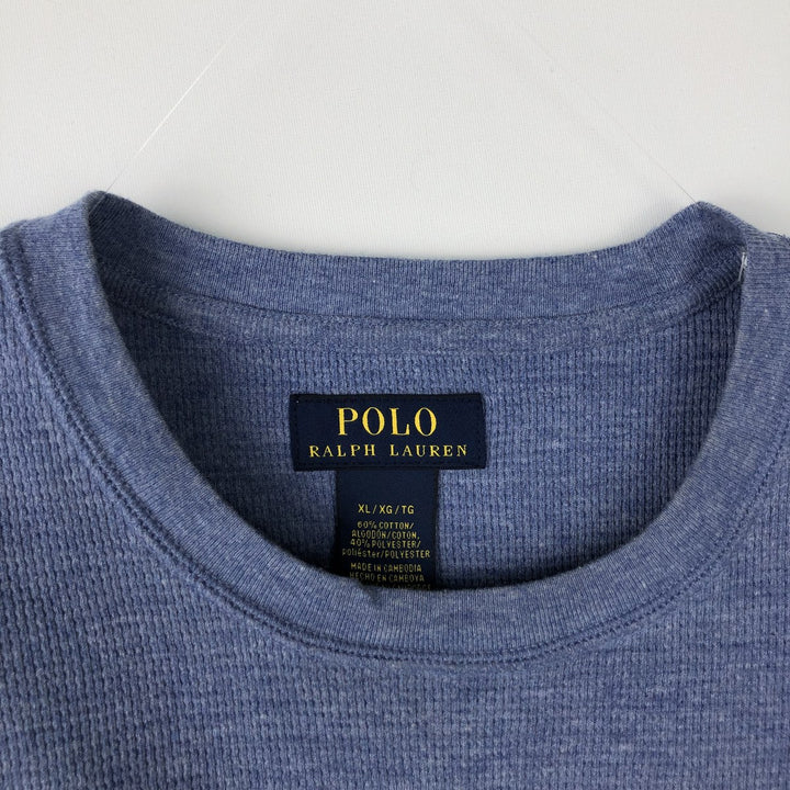 Ralph Lauren POLO RALPH LAUREN Thermal Long T-Shirt Men's XL cotton blue type Vintage Second Hand