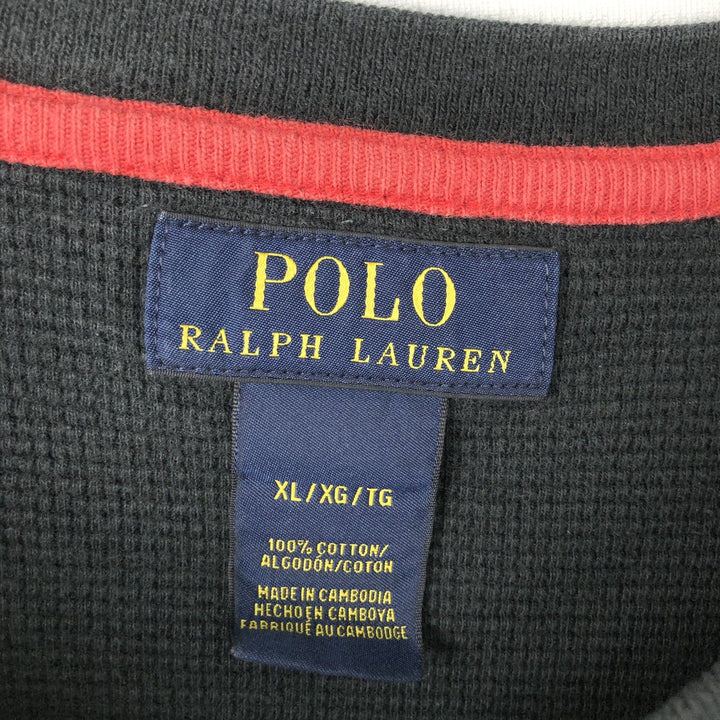 Ralph Lauren POLO RALPH LAUREN Thermal Long T-Shirt Men's XL cotton black type Vintage Second Hand
