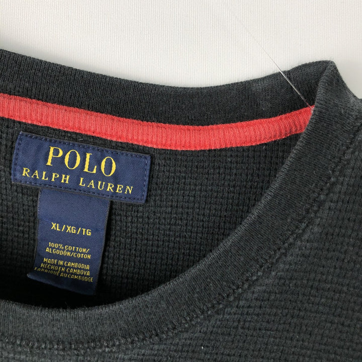 Ralph Lauren POLO RALPH LAUREN Thermal Long T-Shirt Men's XL cotton black type Vintage Second Hand