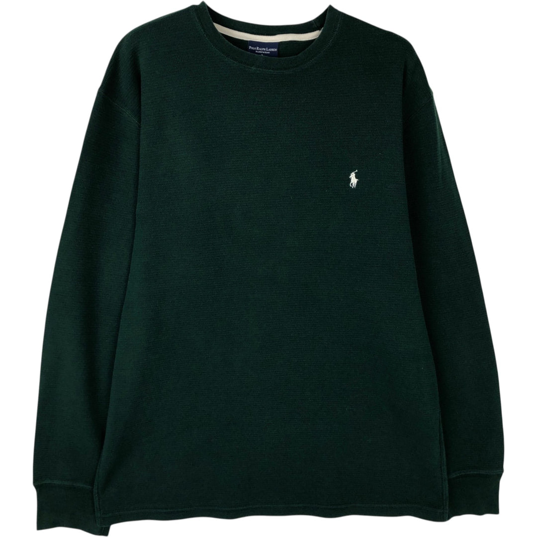 Ralph Lauren POLO RALPH LAUREN SLEEPWEAR Thermal Long T-Shirt, Men's Size Medium cotton Green type dark green Vintage Second Hand