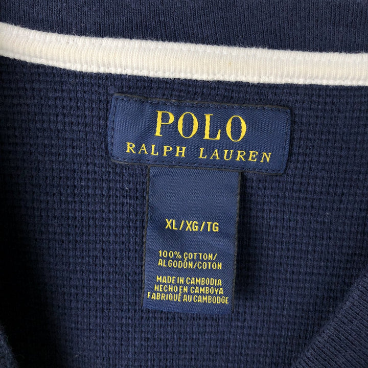 Ralph Lauren POLO RALPH LAUREN Thermal Long T-Shirt Men's XL cotton navy blue type Vintage Second Hand