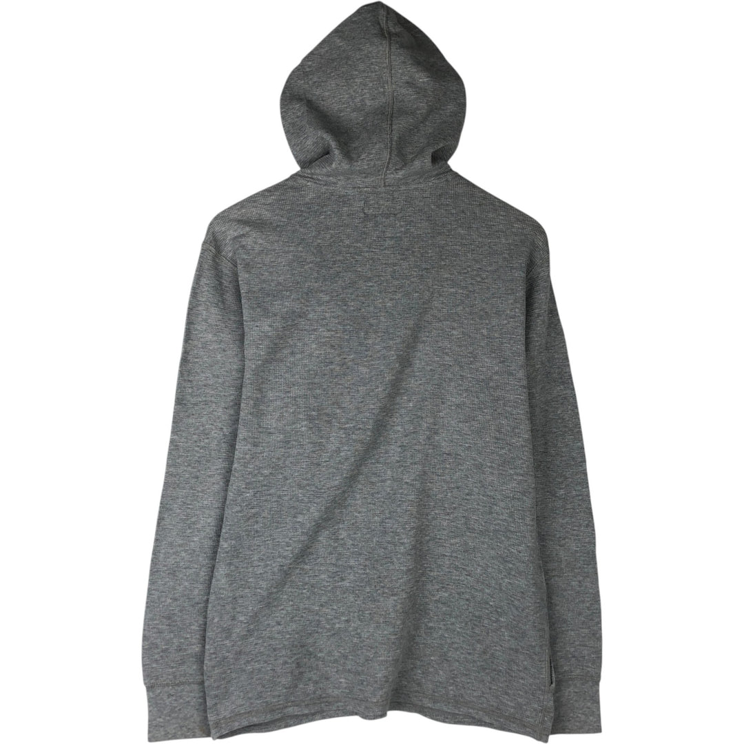 Ralph Lauren POLO RALPH LAUREN Half-Zip Hooded Thermal Long-Sleeve T-Shirt, Men's Size M (approx.) cotton gray type Vintage Second Hand