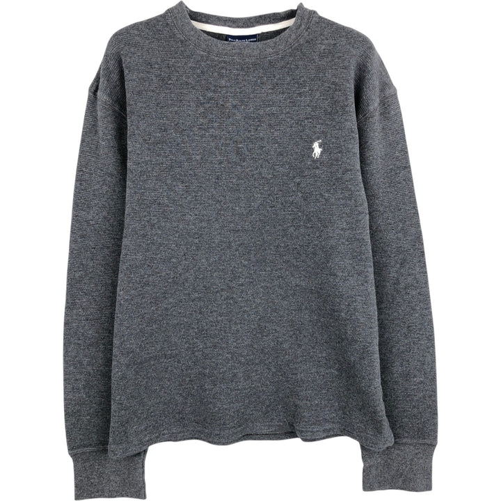 Ralph Lauren POLO RALPH LAUREN SLEEPWEAR Thermal Long T-Shirt, Men's Size Medium cotton Charcoal Vintage Second Hand