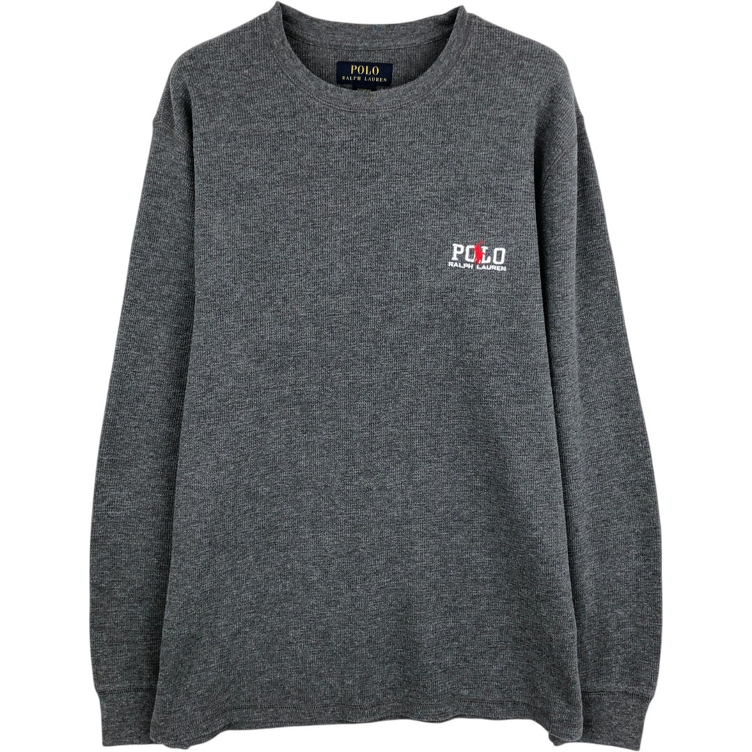 Ralph Lauren POLO RALPH LAUREN SLEEPWEAR Thermal Long T-Shirt, Men's Size L cotton Charcoal Vintage Second Hand