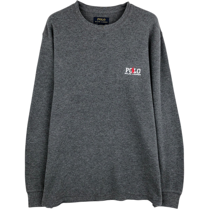 Ralph Lauren POLO RALPH LAUREN SLEEPWEAR Thermal Long T-Shirt, Men's Size L cotton Charcoal Vintage Second Hand