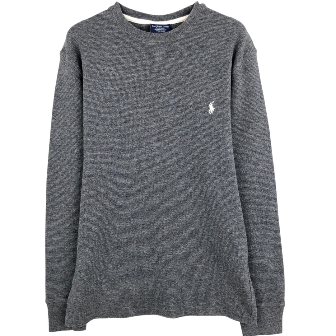 Ralph Lauren POLO RALPH LAUREN SLEEPWEAR Thermal Long T-Shirt, Men's Size Small cotton Charcoal Vintage Second Hand