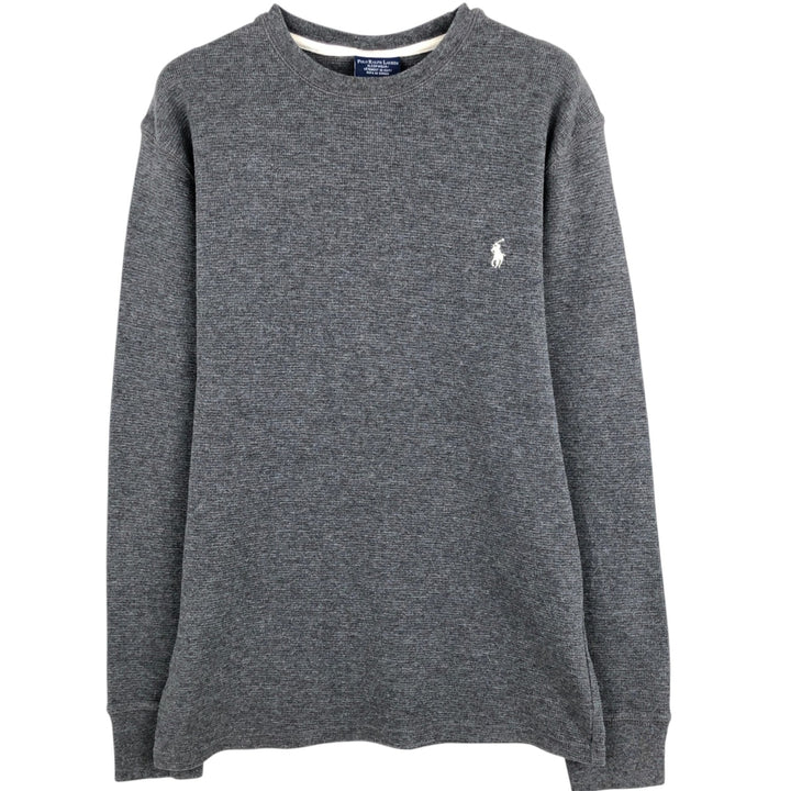 Ralph Lauren POLO RALPH LAUREN SLEEPWEAR Thermal Long T-Shirt, Men's Size Small cotton Charcoal Vintage Second Hand