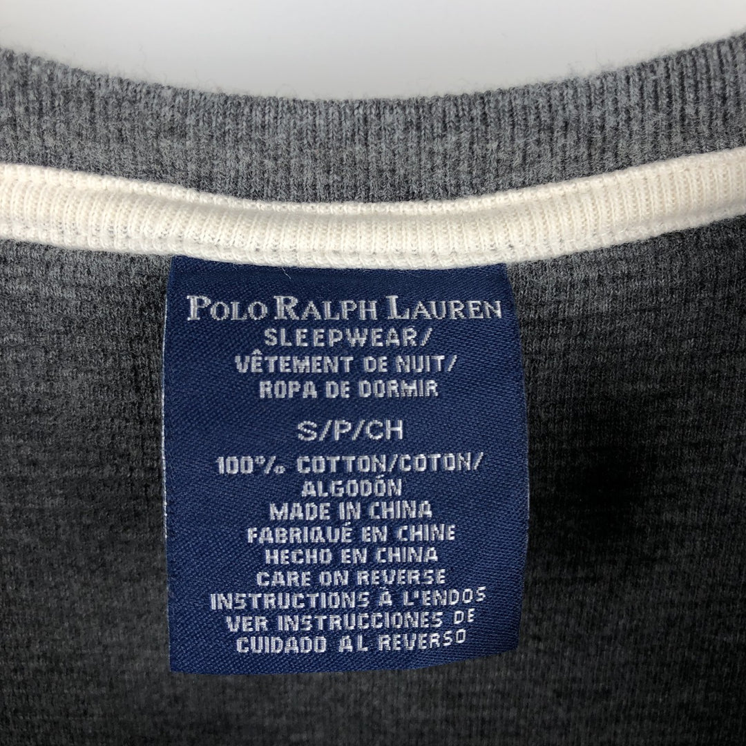 Ralph Lauren POLO RALPH LAUREN SLEEPWEAR Thermal Long T-Shirt, Men's Size Small cotton Charcoal Vintage Second Hand