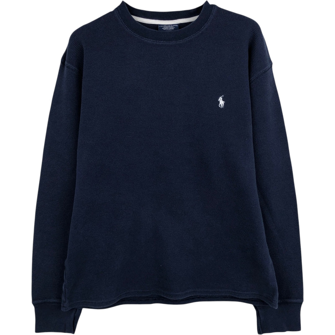 Ralph Lauren POLO RALPH LAUREN SLEEPWEAR Thermal Long T-Shirt, Men's Size Medium cotton navy blue type Vintage Second Hand