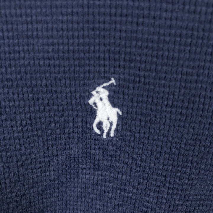 Ralph Lauren POLO RALPH LAUREN SLEEPWEAR Thermal Long T-Shirt, Men's Size Medium cotton navy blue type Vintage Second Hand