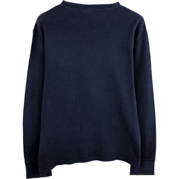 Ralph Lauren POLO RALPH LAUREN SLEEPWEAR Thermal Long T-shirt Waffle Men's L size cotton navy blue type Vintage Second Hand