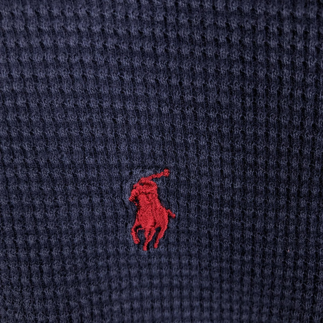 Ralph Lauren POLO RALPH LAUREN SLEEPWEAR Thermal Long T-shirt Waffle Men's L size cotton navy blue type Vintage Second Hand
