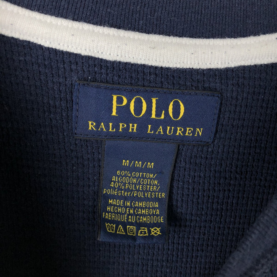 Ralph Lauren POLO RALPH LAUREN Thermal Long T-shirt Men's S size cotton black type Vintage Second Hand