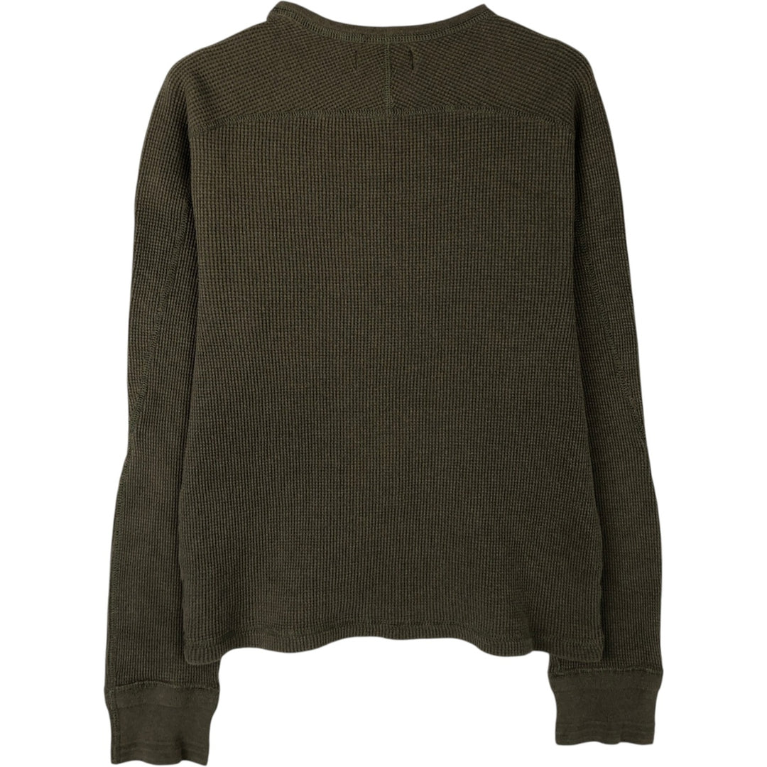 Ralph Lauren POLO by Ralph Lauren Thermal Long-Sleeve T-Shirt, Men's Size L (approx.) cotton Khaki type sage green Vintage Second Hand