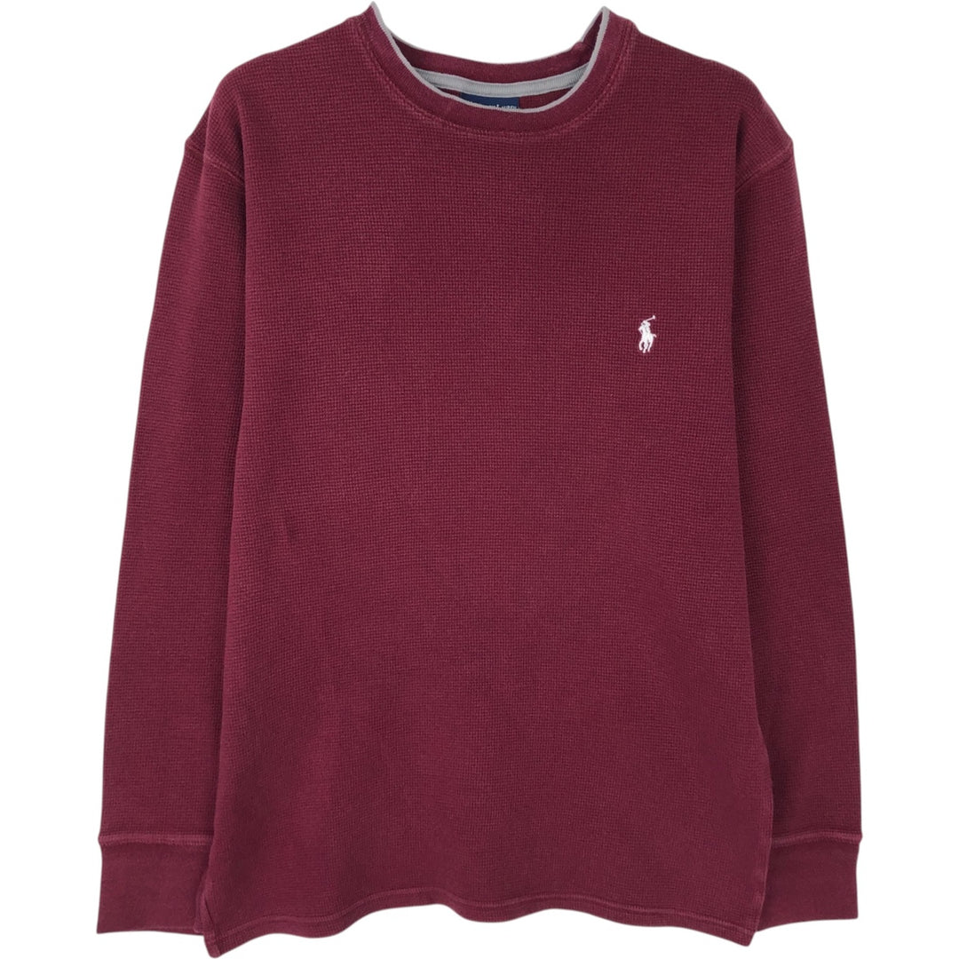 Ralph Lauren POLO RALPH LAUREN SLEEPWEAR Thermal Long T-shirt Waffle Men's M size cotton wine-red Vintage Second Hand