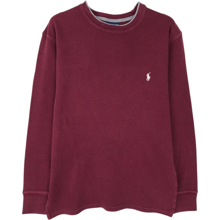 Ralph Lauren POLO RALPH LAUREN SLEEPWEAR Thermal Long T-shirt Waffle Men's M size cotton wine-red Vintage Second Hand