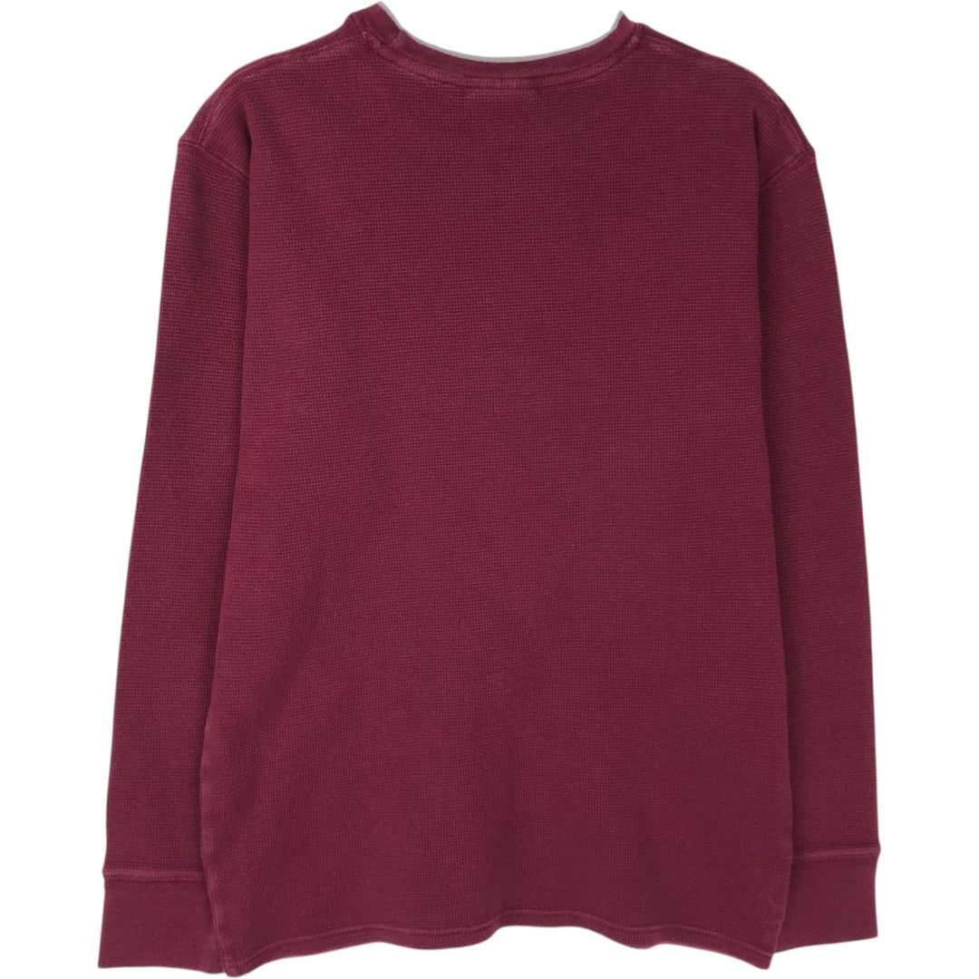 Ralph Lauren POLO RALPH LAUREN SLEEPWEAR Thermal Long T-shirt Waffle Men's M size cotton wine-red Vintage Second Hand