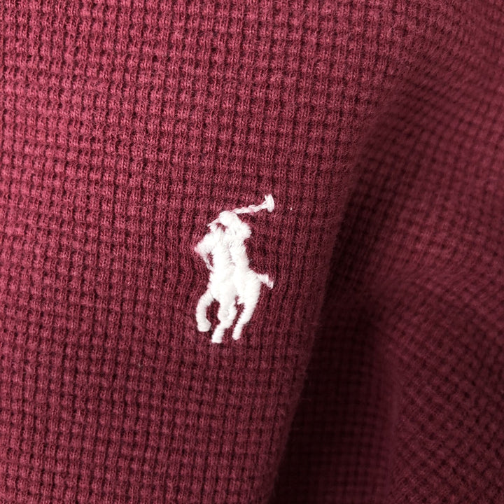 Ralph Lauren POLO RALPH LAUREN SLEEPWEAR Thermal Long T-shirt Waffle Men's M size cotton wine-red Vintage Second Hand
