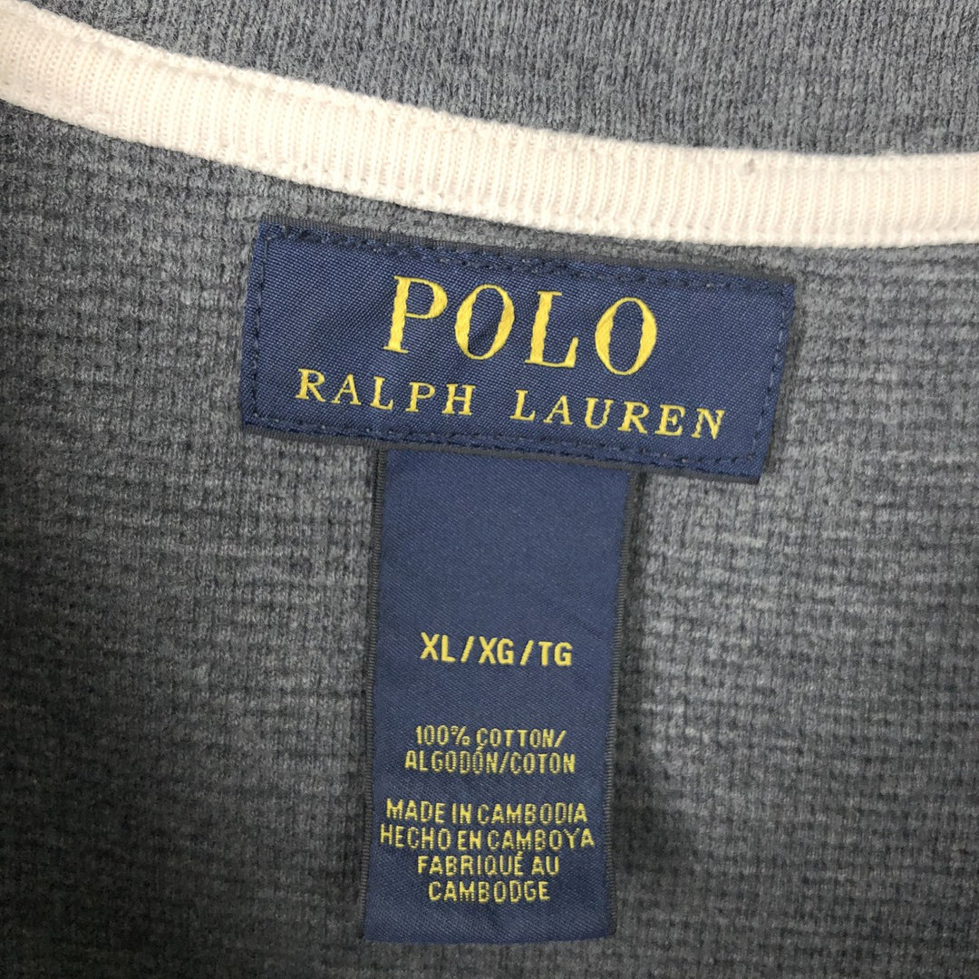 Ralph Lauren POLO RALPH LAUREN Thermal Long T-Shirt Men's XL cotton gray type Vintage Second Hand