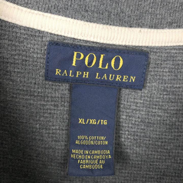 Ralph Lauren POLO RALPH LAUREN Thermal Long T-Shirt Men's XL cotton gray type Vintage Second Hand