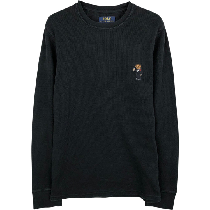Ralph Lauren POLO RALPH LAUREN SLEEPWEAR Thermal Long T-Shirt, Men's Size Small cotton black type Vintage Second Hand