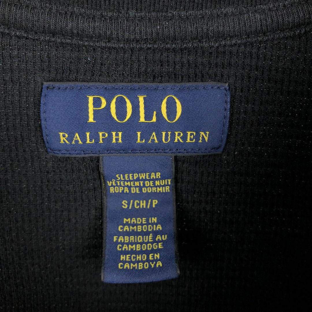 Ralph Lauren POLO RALPH LAUREN SLEEPWEAR Thermal Long T-Shirt, Men's Size Small cotton black type Vintage Second Hand