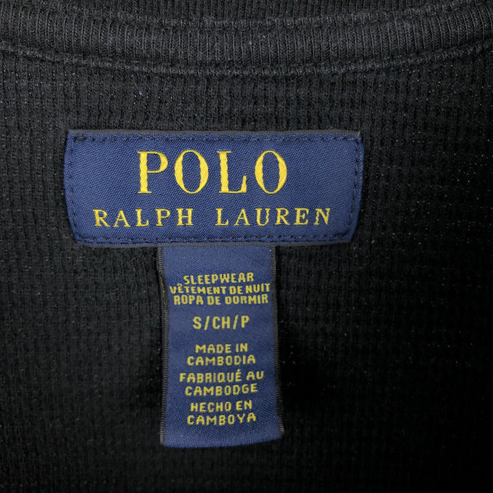 Ralph Lauren POLO RALPH LAUREN SLEEPWEAR Thermal Long T-Shirt, Men's Size Small cotton black type Vintage Second Hand