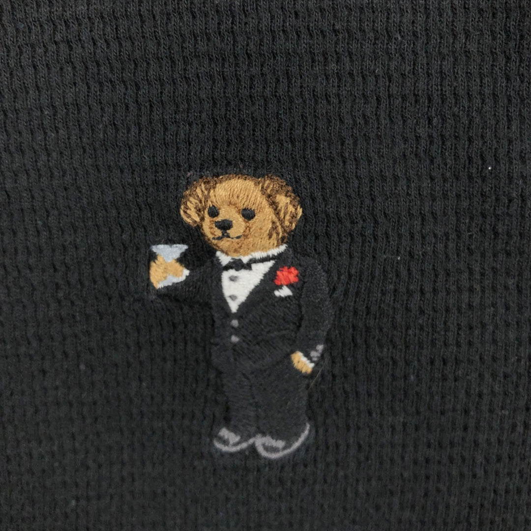 Ralph Lauren POLO RALPH LAUREN SLEEPWEAR Thermal Long T-Shirt, Men's Size Small cotton black type Vintage Second Hand