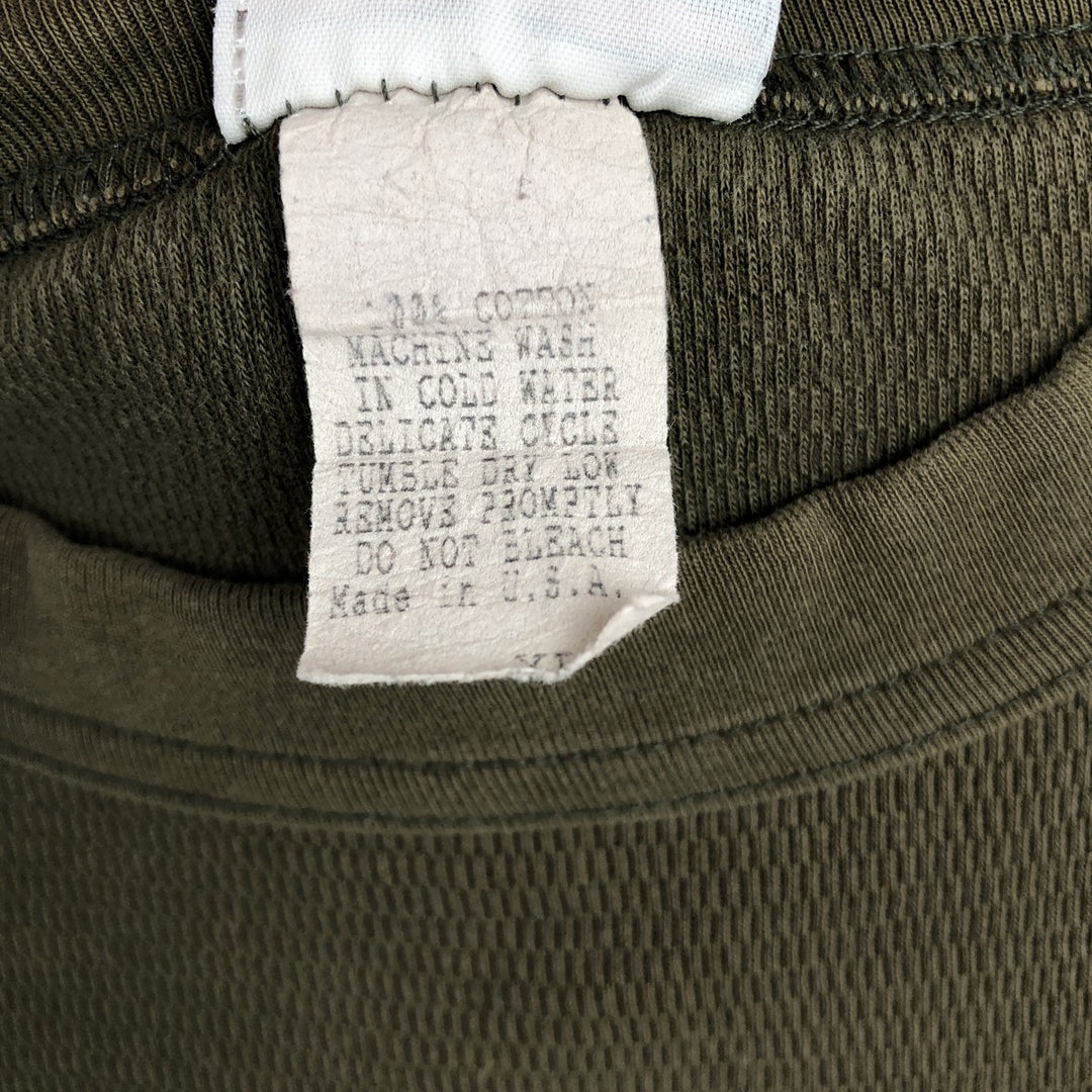 Harley-Davidson Wolf Pattern Thermal Long-Sleeve T-Shirt, Honeycomb, Made in USA, Men's XL equivalent. cotton Khaki type sage green Vintage Second Hand