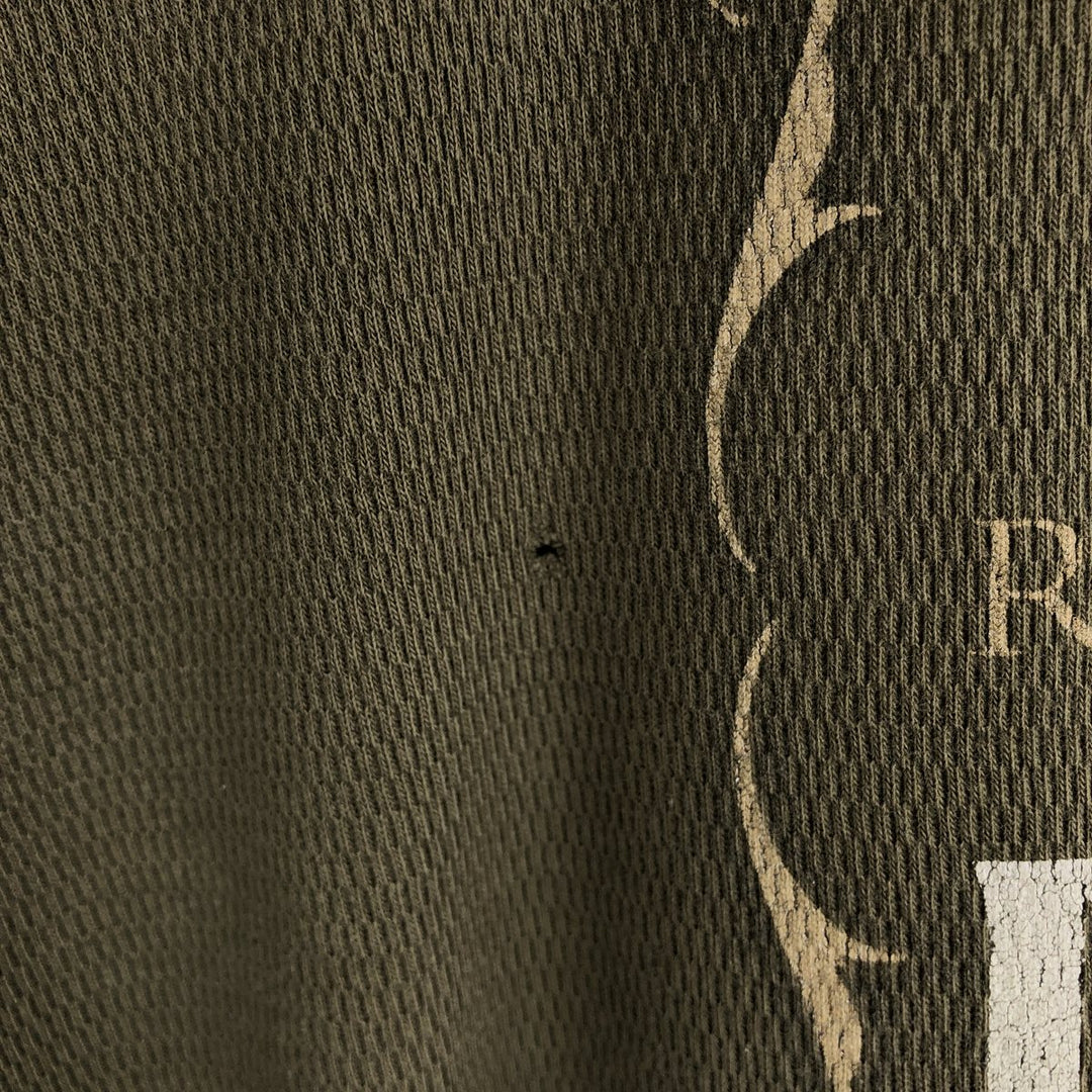 Harley-Davidson Wolf Pattern Thermal Long-Sleeve T-Shirt, Honeycomb, Made in USA, Men's XL equivalent. cotton Khaki type sage green Vintage Second Hand