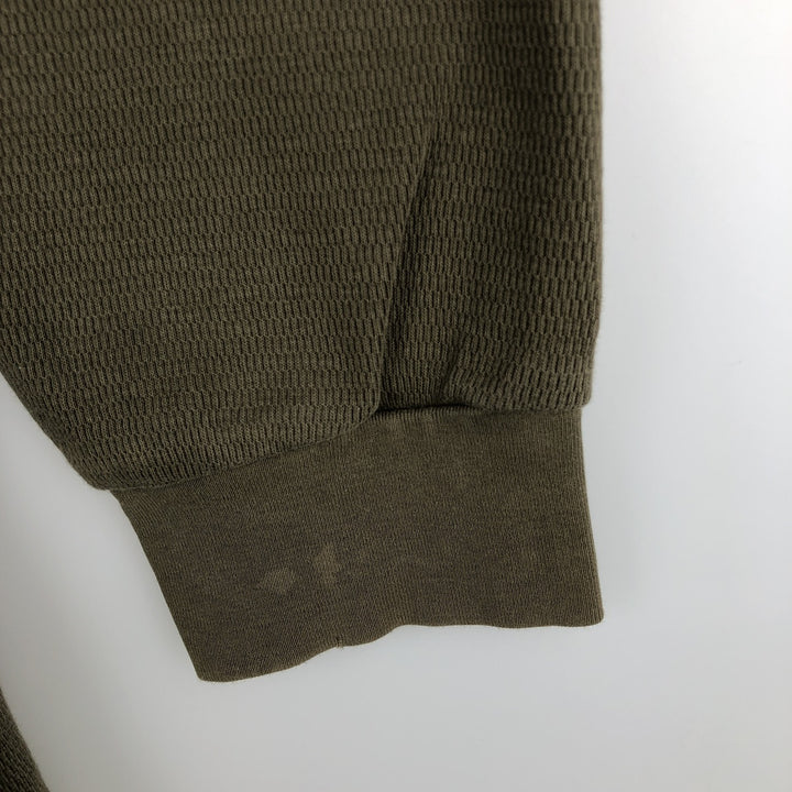 Harley-Davidson Wolf Pattern Thermal Long-Sleeve T-Shirt, Honeycomb, Made in USA, Men's XL equivalent. cotton Khaki type sage green Vintage Second Hand