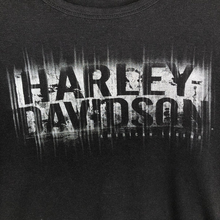 Harley-Davidson Thermal Long-Sleeve T-Shirt, Men's Size XXL (approx.) cotton black type Vintage Second Hand