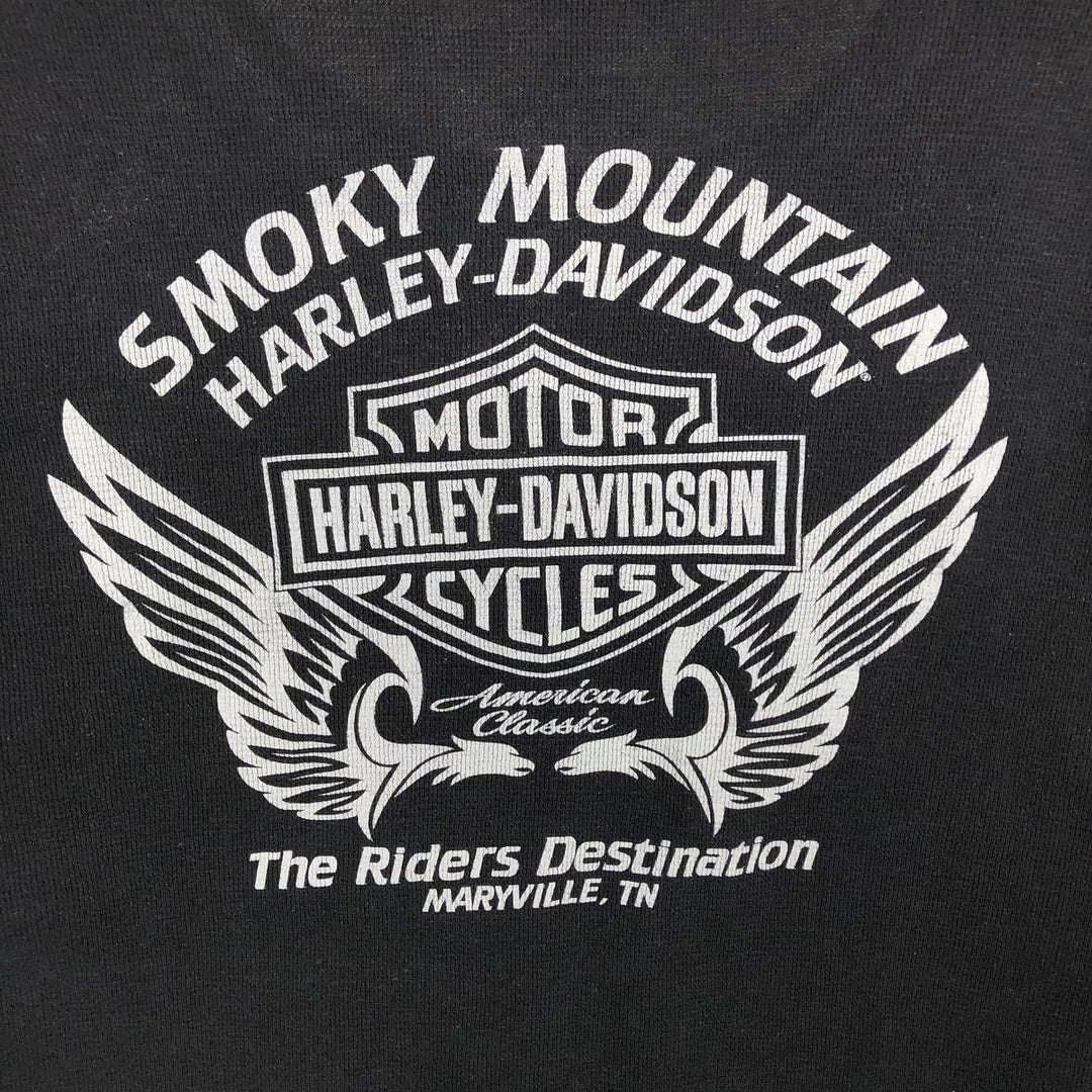 Harley-Davidson Thermal Long-Sleeve T-Shirt, Men's Size XXL (approx.) cotton black type Vintage Second Hand
