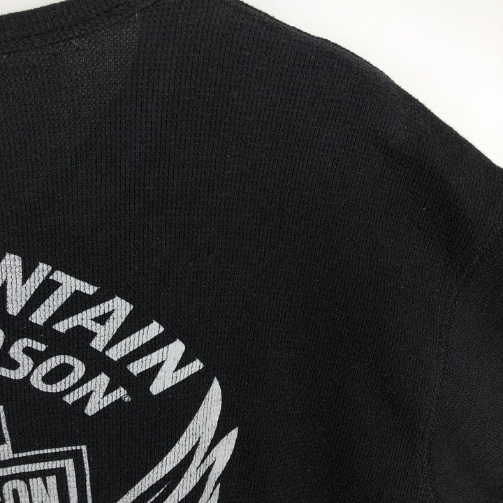 Harley-Davidson Thermal Long-Sleeve T-Shirt, Men's Size XXL (approx.) cotton black type Vintage Second Hand