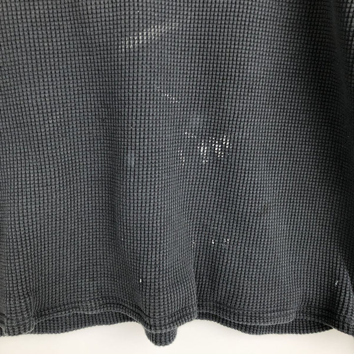 Harley-Davidson Skull Pattern Henley Neck Thermal Long-Sleeve T-Shirt (Men's Size M) unclear black type Vintage Second Hand