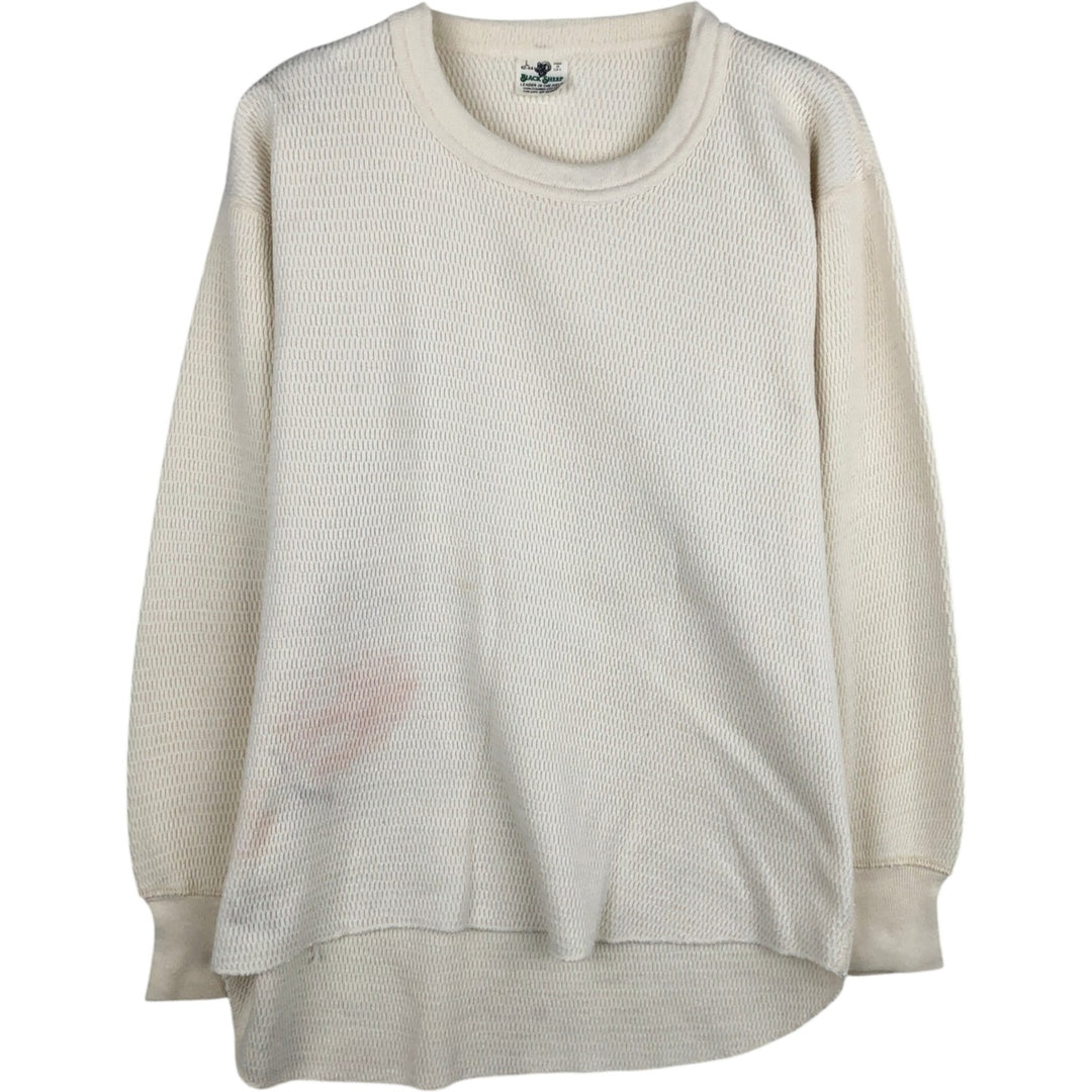 BLACK SHEEP Thermal Long T-Shirt, Made in USA, Men's Size Small cotton pale white type Vintage Second Hand