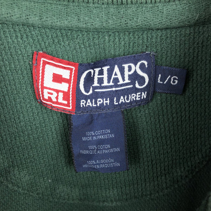 Ralph Lauren CHAPS Thermal Long-Sleeve T-Shirt, Men's Size L (approx.) cotton green type Vintage Second Hand