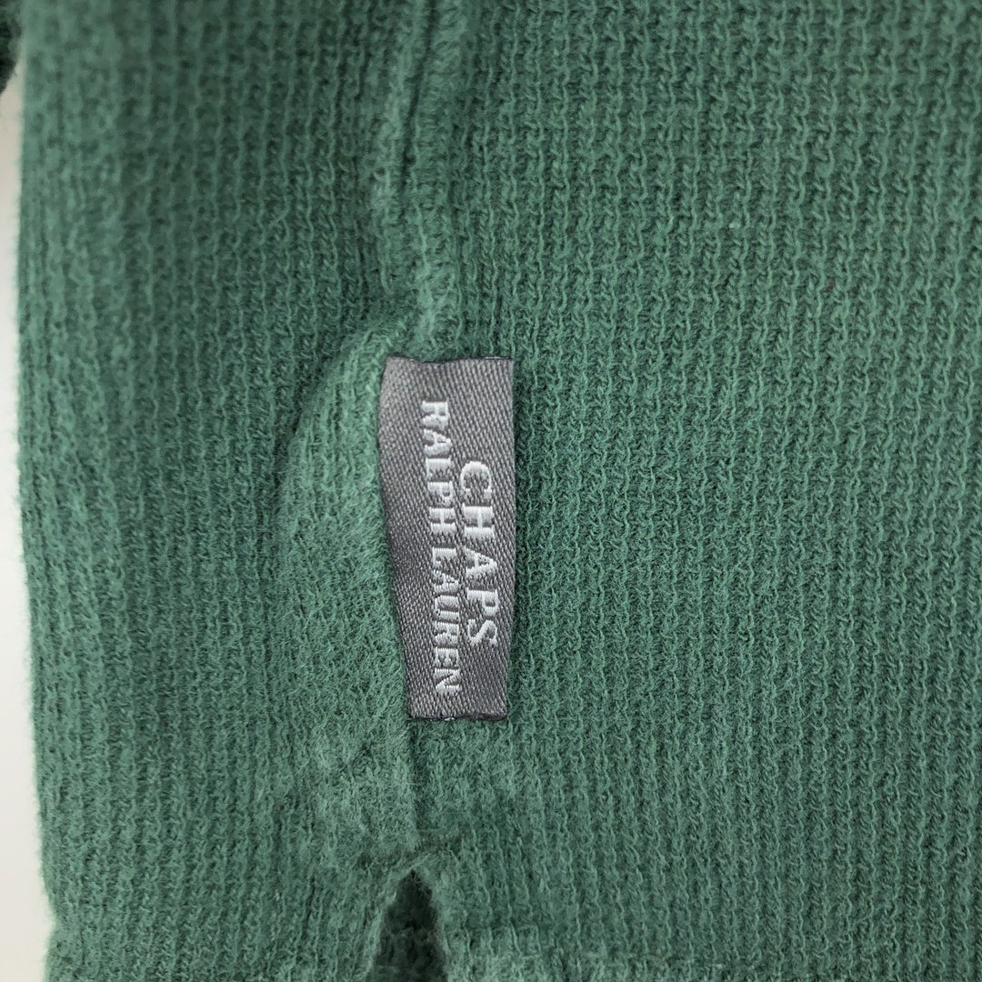 Ralph Lauren CHAPS Thermal Long-Sleeve T-Shirt, Men's Size L (approx.) cotton green type Vintage Second Hand