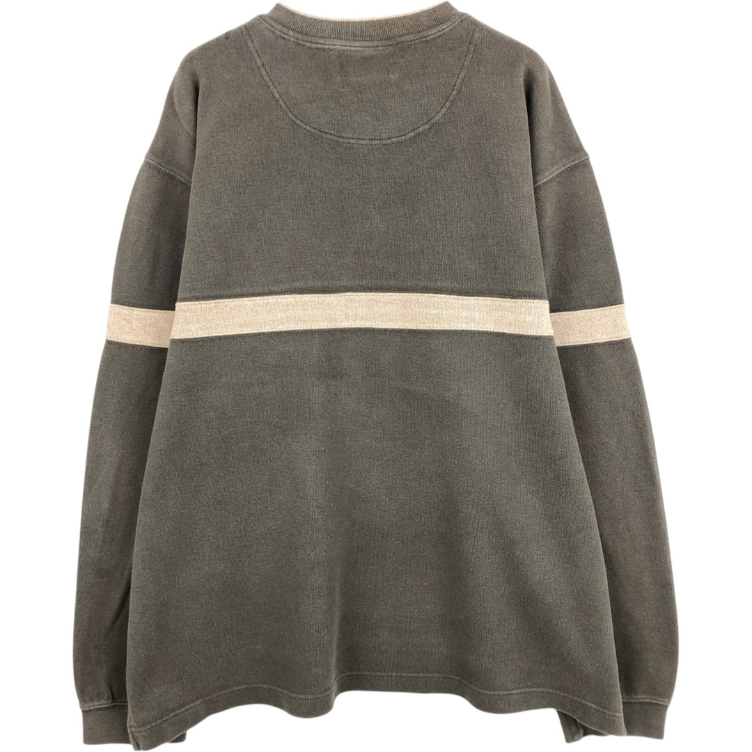 Eddie Bauer V-neck Long-Sleeve T-Shirt (Men's Size L) cotton Khaki type Vintage Second Hand