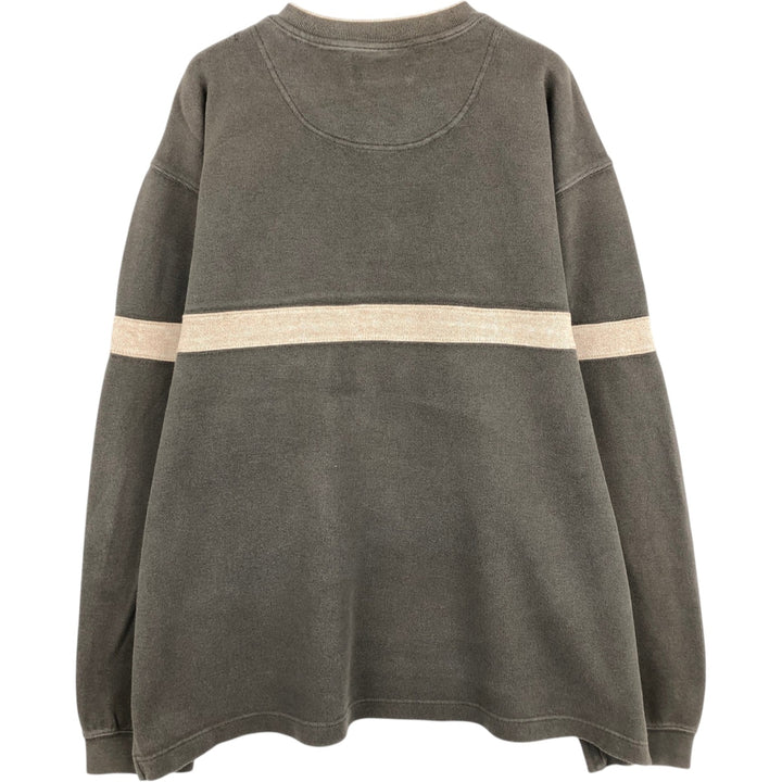 Eddie Bauer V-neck Long-Sleeve T-Shirt (Men's Size L) cotton Khaki type Vintage Second Hand