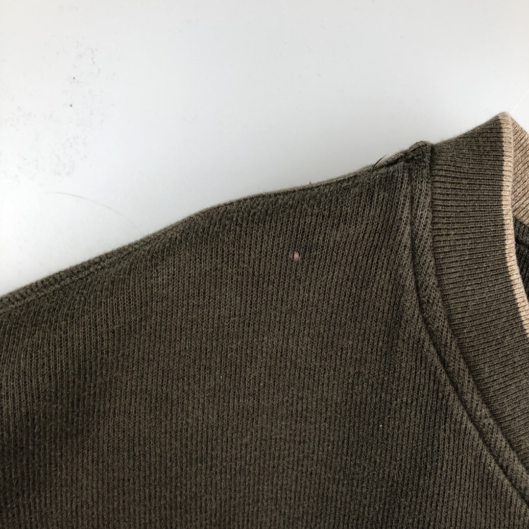 Eddie Bauer V-neck Long-Sleeve T-Shirt (Men's Size L) cotton Khaki type Vintage Second Hand