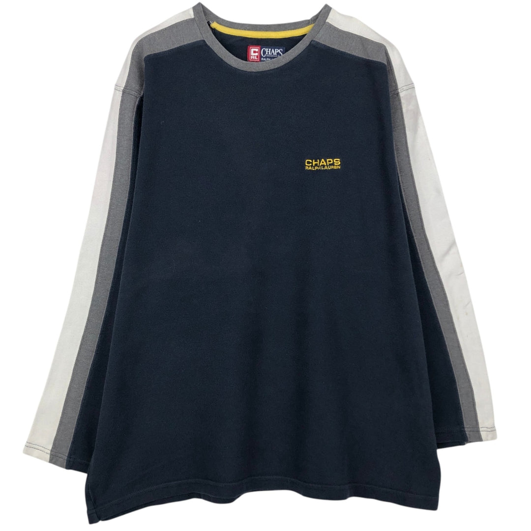 90'S Ralph Lauren CHAPS Long Sleeve T-Shirt Men's XL Vintage cotton navy blue type Vintage Second Hand