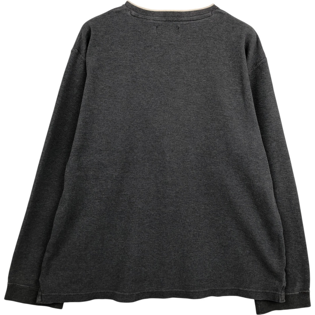 Ralph Lauren CHAPS V-neck long T-shirt, men's XL size cotton gray type Vintage Second Hand