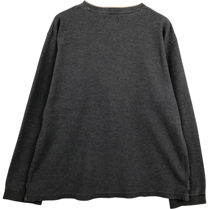 Ralph Lauren CHAPS V-neck long T-shirt, men's XL size cotton gray type Vintage Second Hand