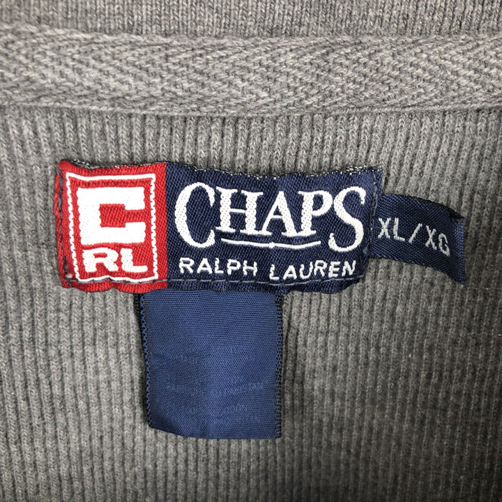 Ralph Lauren CHAPS V-neck long T-shirt, men's XL size cotton gray type Vintage Second Hand