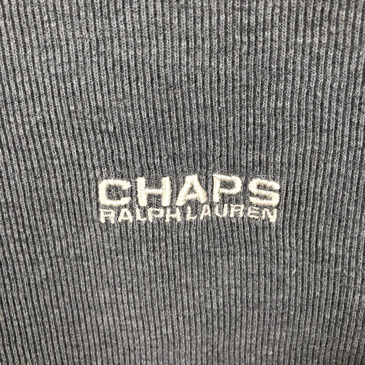 Ralph Lauren CHAPS V-neck long T-shirt, men's XL size cotton gray type Vintage Second Hand