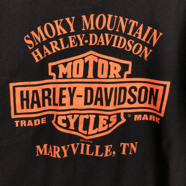 Oversized Harley-Davidson Skull Pattern Motorcycle Long Sleeve T-Shirt, Men's Size XXXL cotton black type Vintage Second Hand