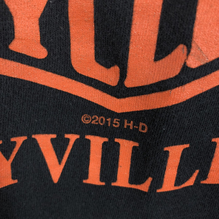Oversized Harley-Davidson Skull Pattern Motorcycle Long Sleeve T-Shirt, Men's Size XXXL cotton black type Vintage Second Hand