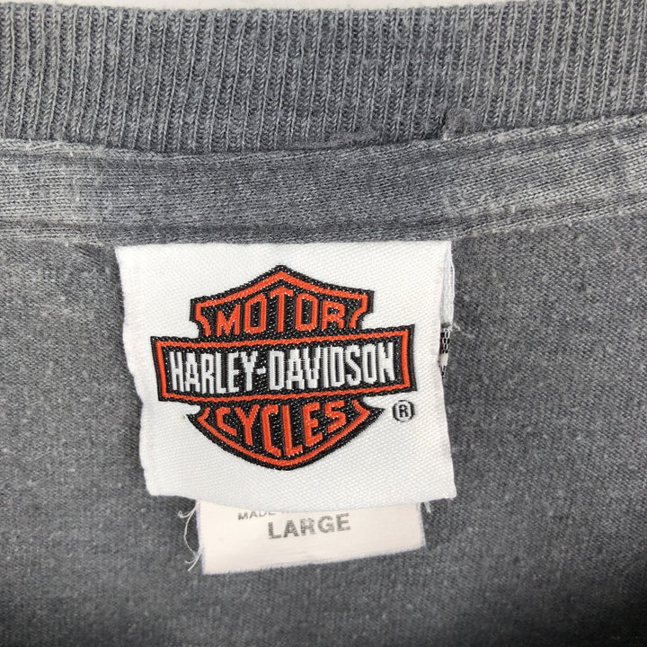Harley-Davidson Motorcycle Long Sleeve T-Shirt, Men's Size L cotton gray type Vintage Second Hand
