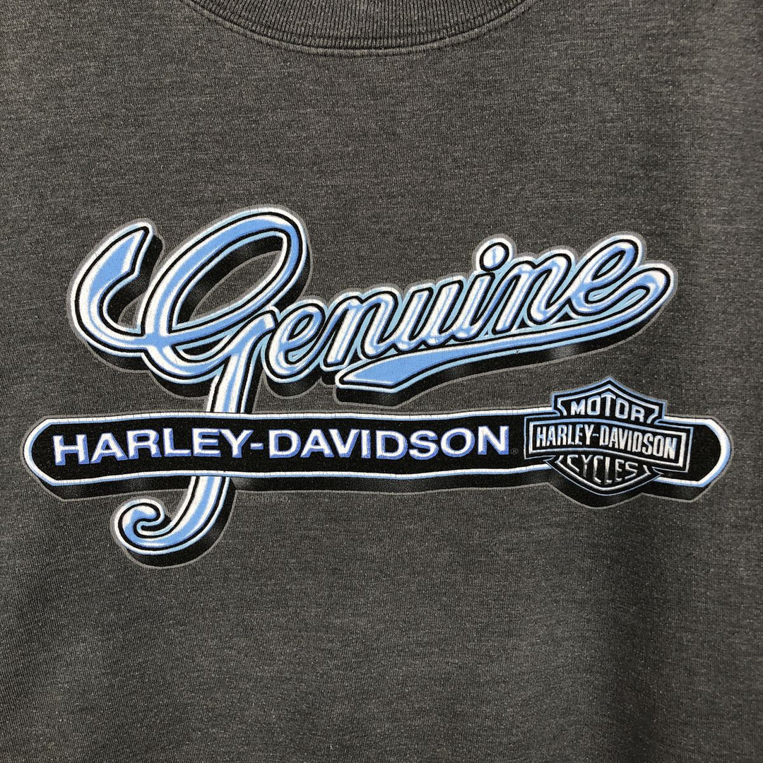 Harley-Davidson Motorcycle Long Sleeve T-Shirt, Men's Size L cotton gray type Vintage Second Hand